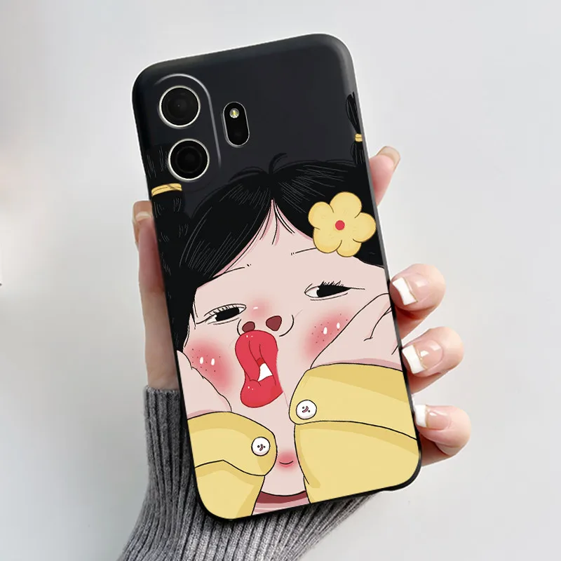 Aesthetic Cute Cat Cartoon Shockproof Silicone TPU Back Cover