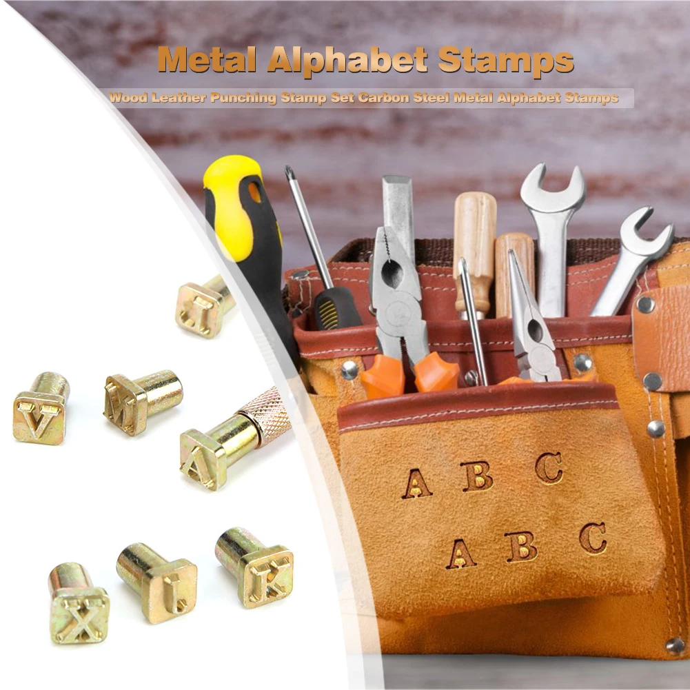 6mm Letter Stamping Set Carbon Steel Punch Gold Alphabet Stamper Metals Wood Leather Tools Leather Stamping Handicraft