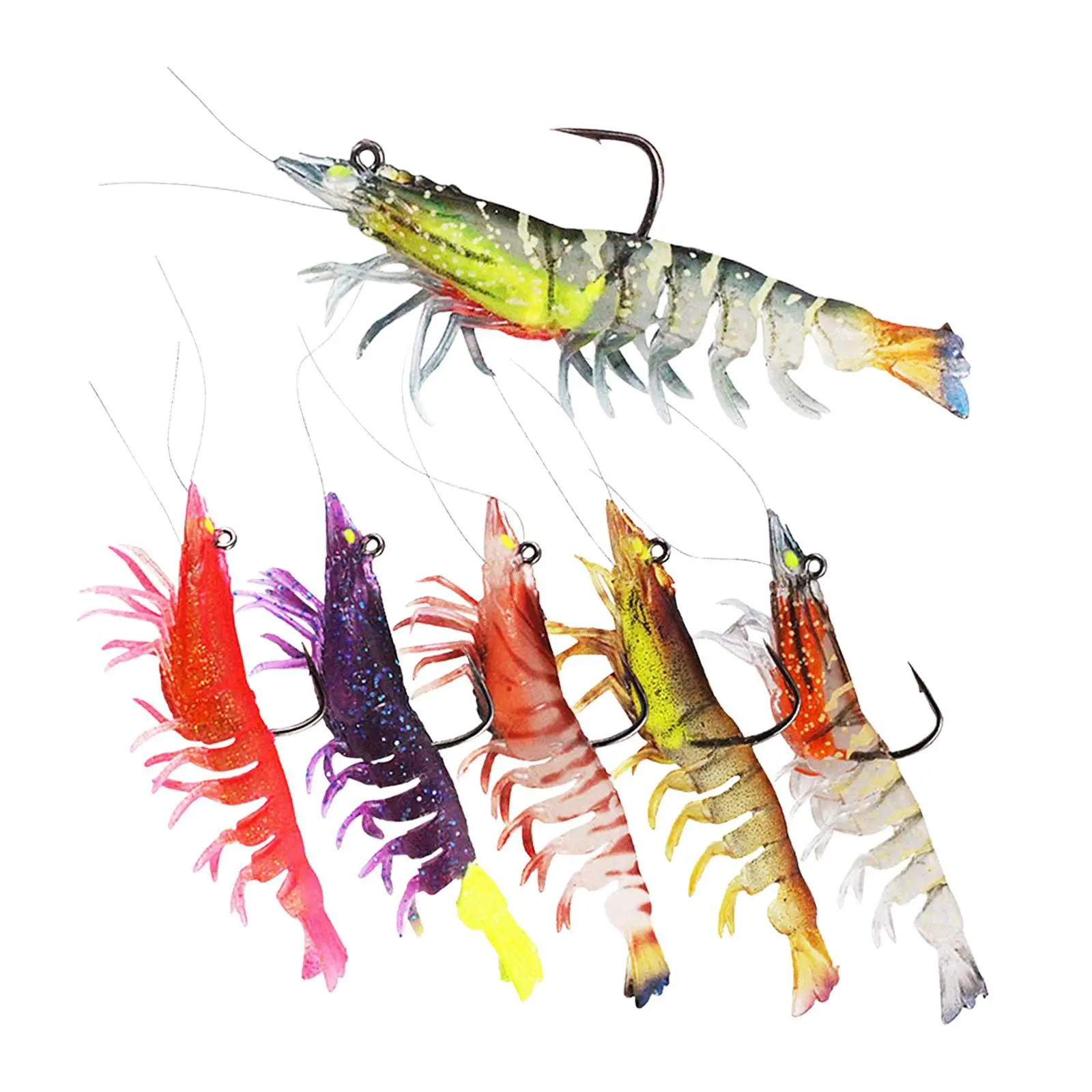 6x Fishing Baits Glow in Dark Weighted Artificial Crawfish Saltwater Fishing