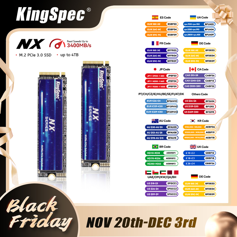 KingSpec SSD M2 NVME 512GB 256GB 1TB Ssd M.2 2280 PCIe 3.0 SSD Nmve M2 Hard Drive Disk Internal Solid State Drive for Laptop