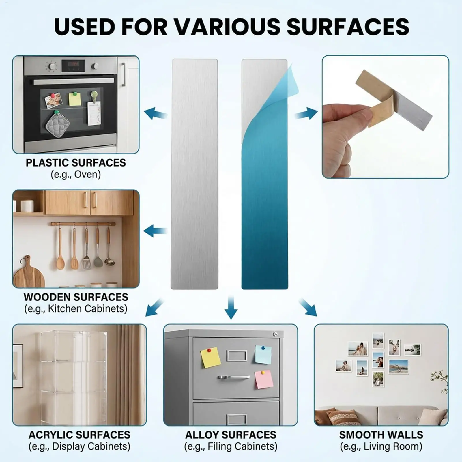 20-Pack Self-Adhesive Metal Mounting Plates