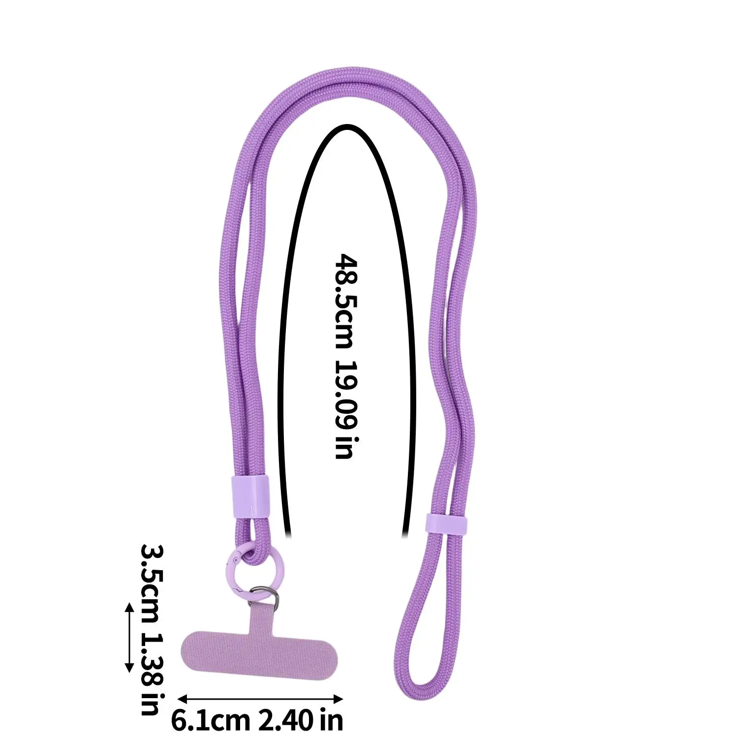 Universal Adjustable Cell Phone Lanyard with Charm Chain and Hanging Cord Clips