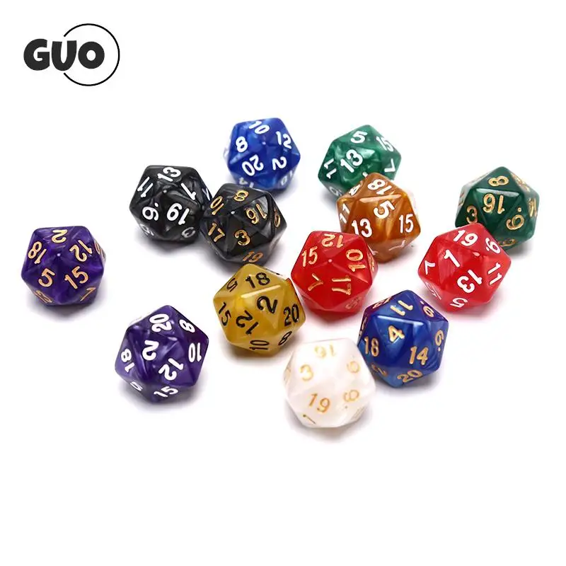1pc 20 Faces Games Dices For Rpg Dungeons & Dragon Two-Tone D20 RPG Dice Rich Colors D20 Dice