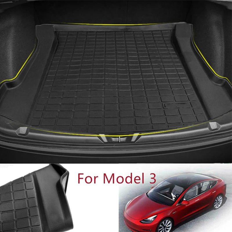 New Tpe Car Rear Trunk Mat For Tesla Model 3 Waterproof Protective Pads