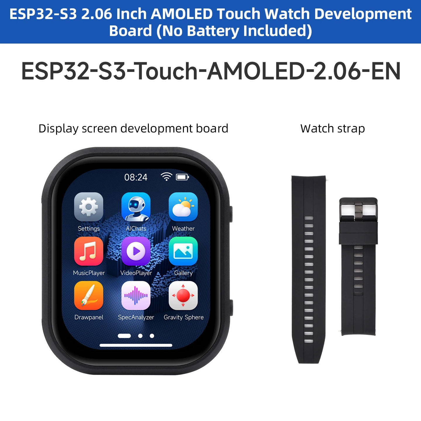 ตัวเลือกสินค้า หุ่นยนต์สนทนา AI บอร์ด ESP32-S3 หน้าจอสัมผัส AMOLED
