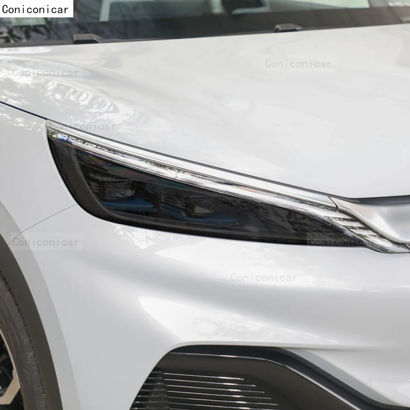 For BYD ATTO 3 EV Electric 2022 2023 DMI Car Headlight Protection Tint Film Smoke Black TPU Protective Light Sticker Accessories