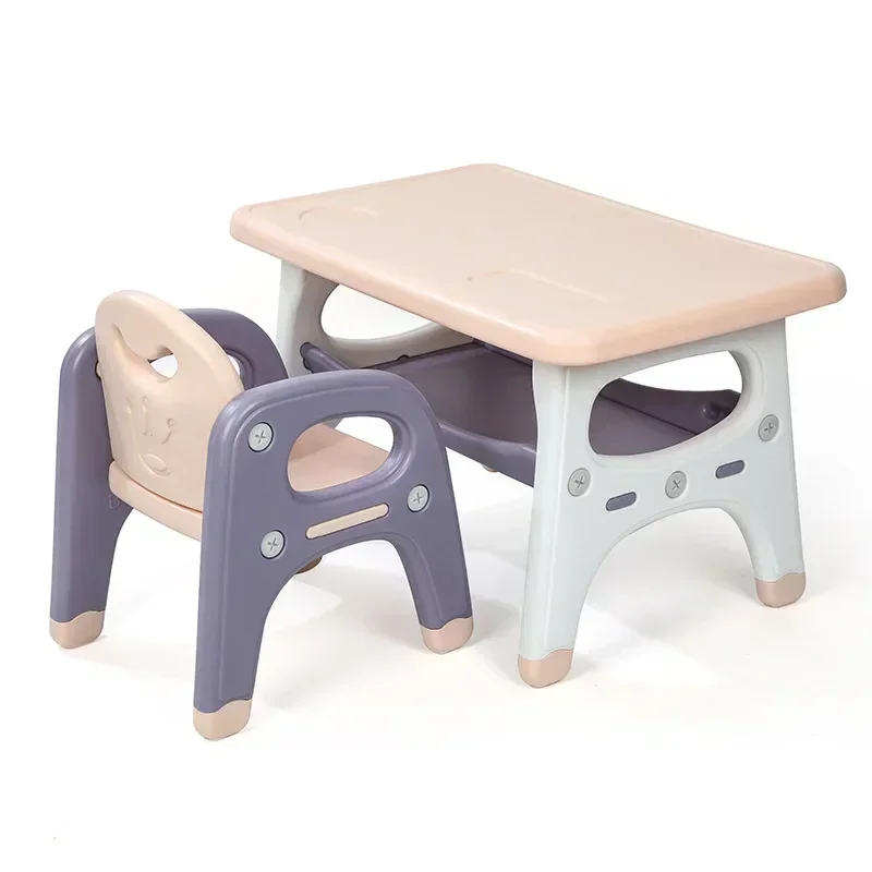 Hooki Children's Tables and Chairs Combination Set Household Kindergarten Writing Square Table and Chair Combination Baby Learni