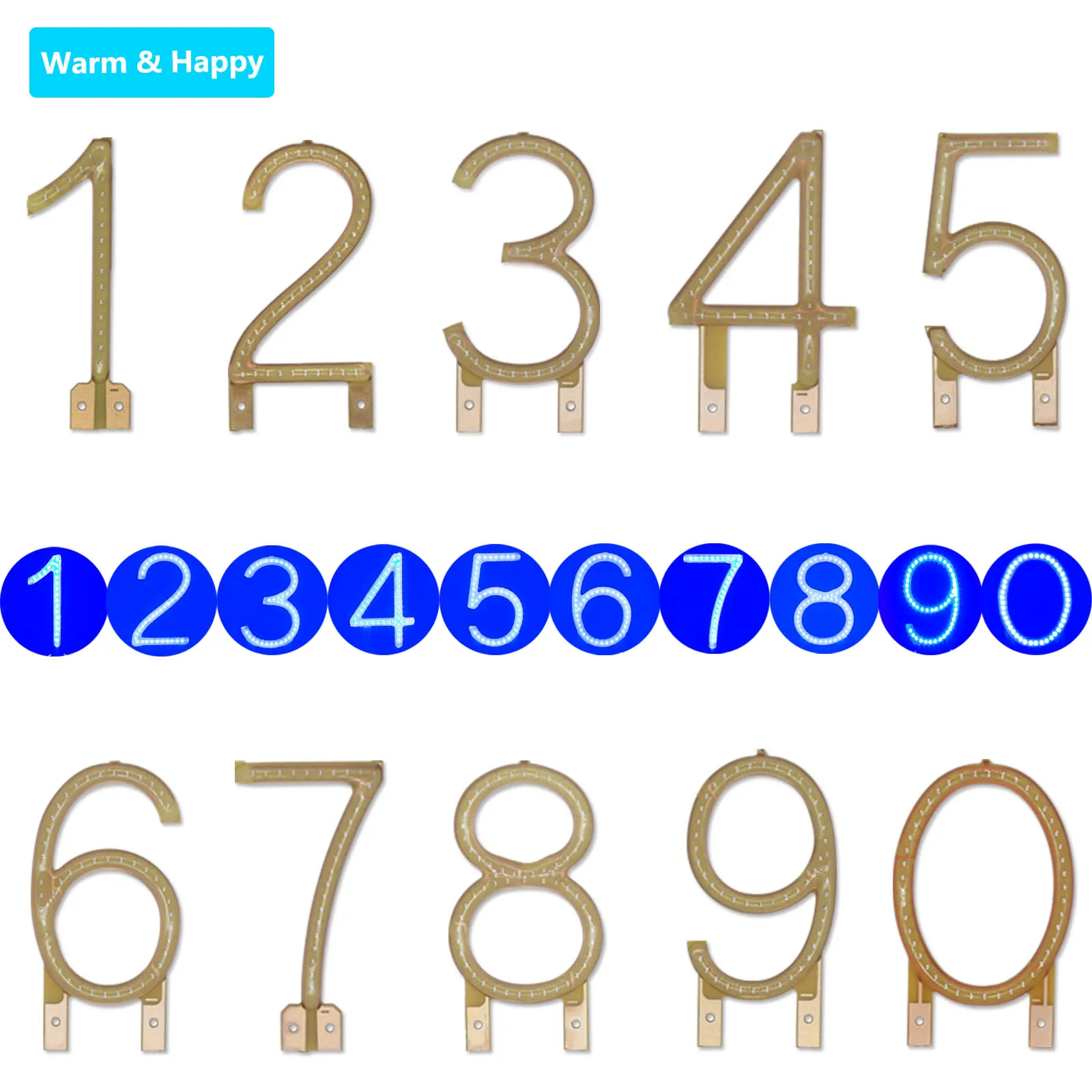 

Blue LED Letter Decoration 0.45W DC2.8-3.0V Luminous Filament 0-9 Creative Lighting Advertisement Birthday Party Wedding Logo