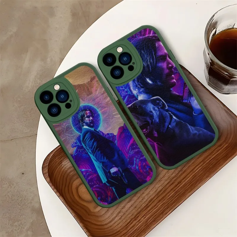 Custodia Per Telefono John Wick Verde Per Iphone 14 11 13 12 Pro Max Mini Xs X Xr 7 8 Plus Se2020 Pelle Silicone Soft Texture Coque