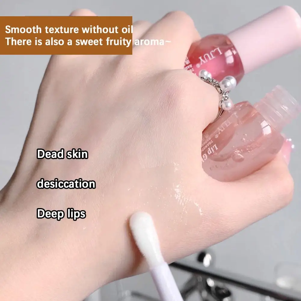 

Crystal Jelly Lip Oil Hydrating Plumping Lips Coat For Lipstick Lip Gloss Tinted Clear Lip Plumper Serum Lip Care Fruit Lip M0G8