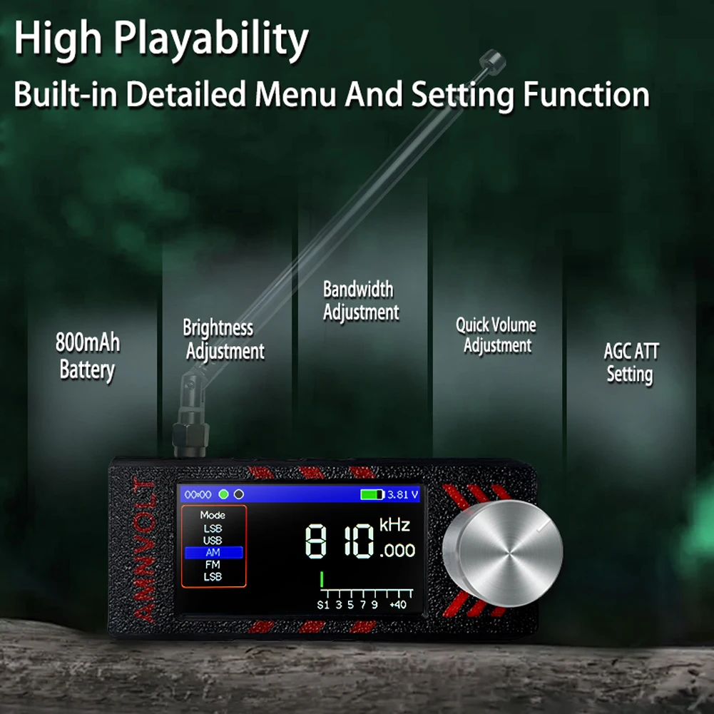 Mini SI4732 DSP Radio Full Band Mini Receiver with Antenna Portable Radio Gifts for Seniors Elderly