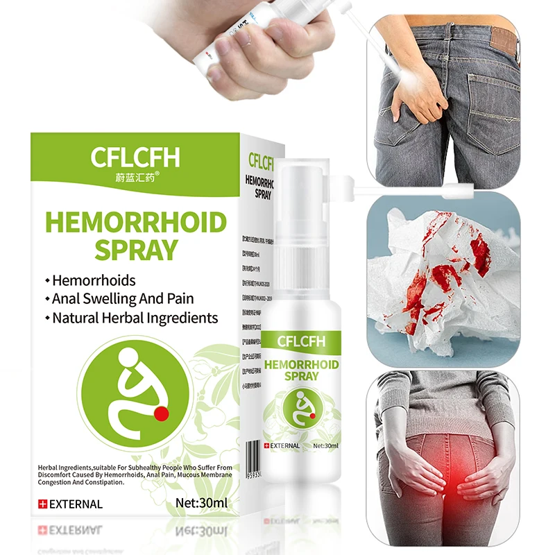 

Hemorrhoids Removal Treatment Herbal Spray Internal External Mixed Hemorrhoids Anal Fissure Swell Bleed Piles Pain Medicine