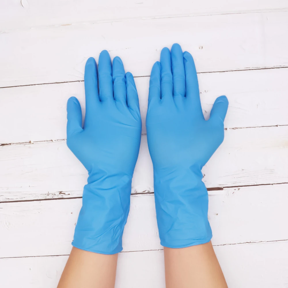 Guantes desechables nitrilo, manoplas de látex de goma blanca, plástico para limpieza de laboratorio de alimentos, pulgadas de resistentes y gruesas, Uds.|Guantes para el hogar| - AliExpress