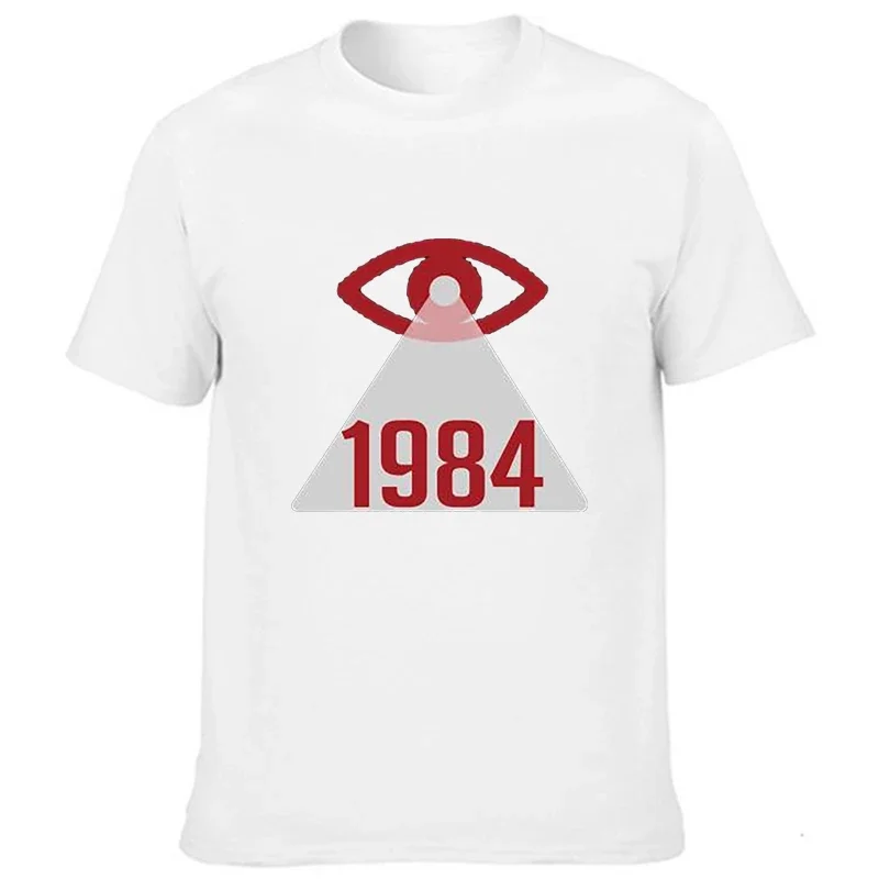Maglietta Vintage 1984 George Orwell Big Brother Ti Sta Guardando T-Shirt Unisex Casual Fashion Retro Ropa Hombre Ropa Mujer Cotton