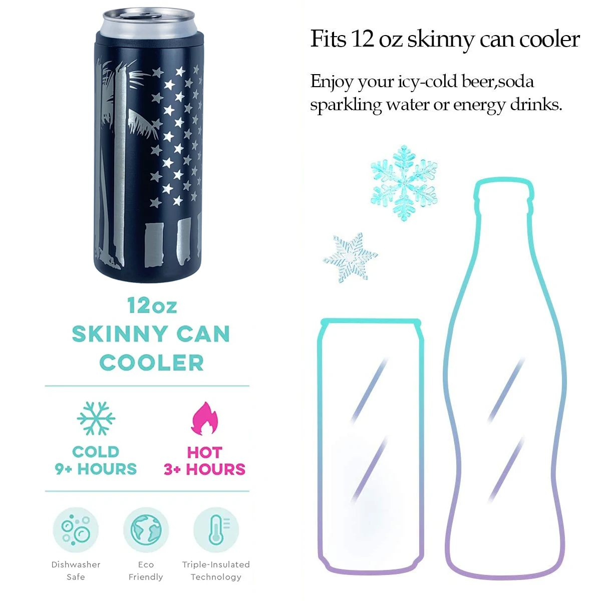 Reusable Vacuum Insulated Keep Cold Tumbler Stainless Steel Beer Holder  Slim Can Cooler for 12oz Beer Bottle - China Can Cooler and Slim Can Cooler  price