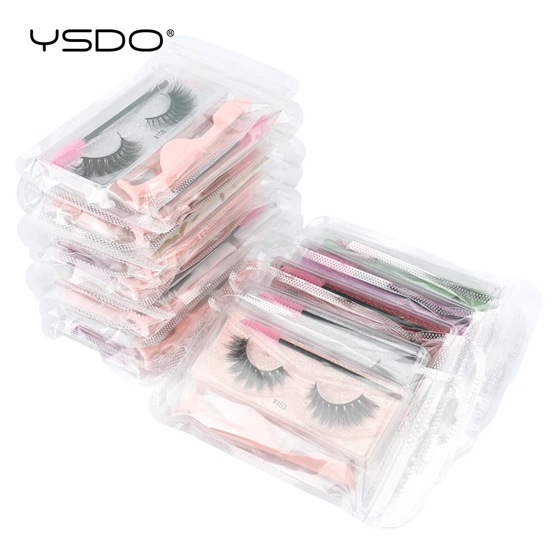Natural 3D Mink Lashes Set Wispy Fluffy False Eyelashes