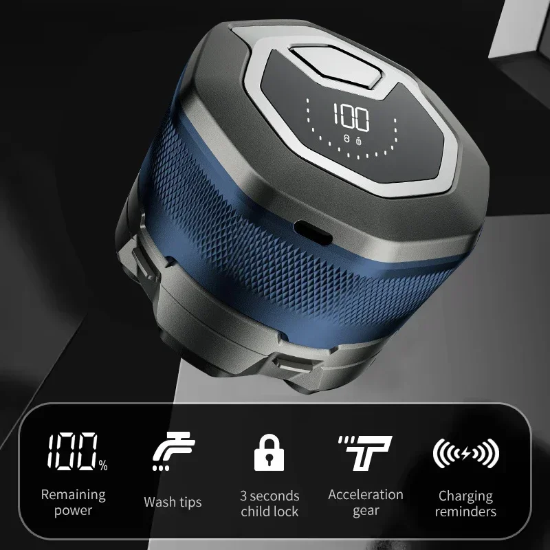 Tinsol Titanium Electric Head Shaver for Bald Men 6D Magnetic Razor Hair Trimmer Rechargeable LED Waterproof Face Hair Cutting
