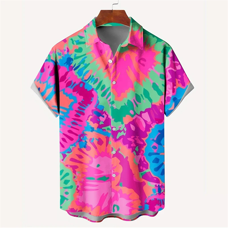 thumbnail image 1 of Nueva camisa de moda para hombre con estampado 3D, de verano, de manga corta, con una sola fila de botones, holgada, de gran tamaño, con estampado de corazón amoroso, tendencia, camisas unisex, 1 of 5