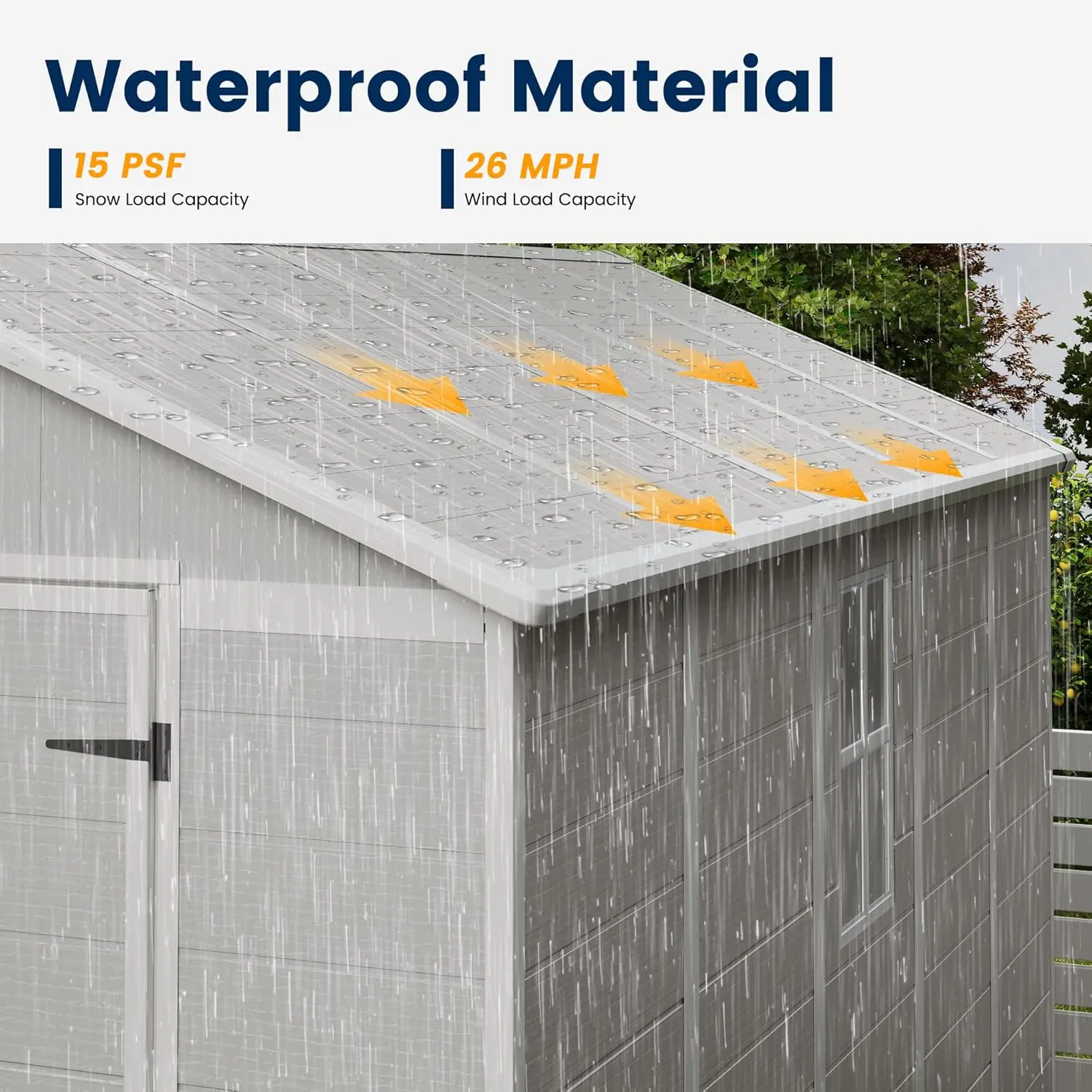 Resin Storage Shed 8 x 10 FT, Outdoor Garden Sheds with Floor Plastic Patio Outdoor Storage with Lockable Door for Bike