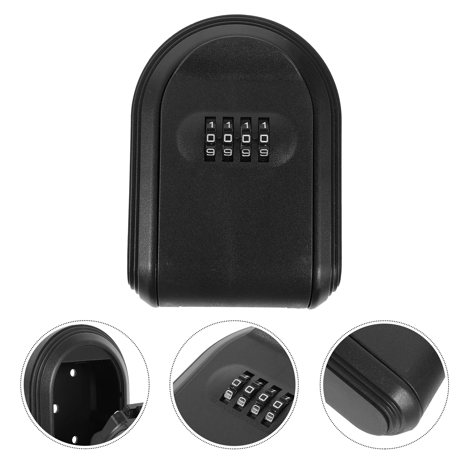 Key Box Password Lock Door Wall Mounted Safe (Black) 1pc outside Hider Outdoor Small Lockbox