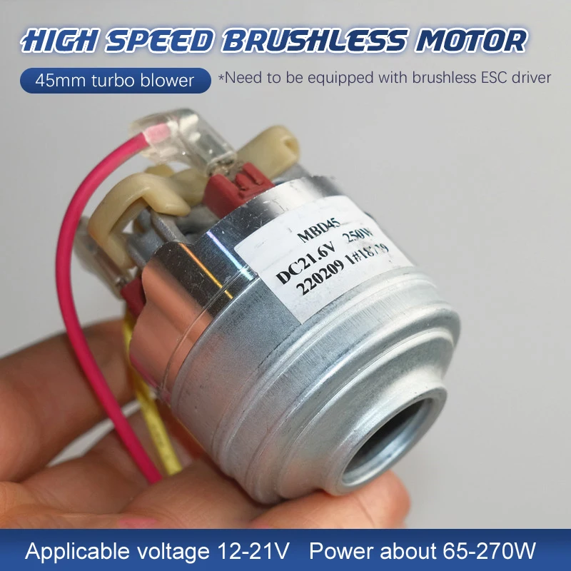 1Pc 45mm Diameter Micro 3-phase Brushless Motor 100000 RPM DC21.6V