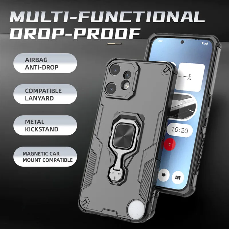 Enhanced Kickstand Case with Lens Protection and Magnetic Ring Stand
