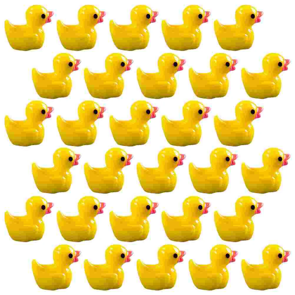 

100 Pcs Tiny Ducks Resin Desktop Figure Statue Little Mini Figurine Landscaping Tabletop