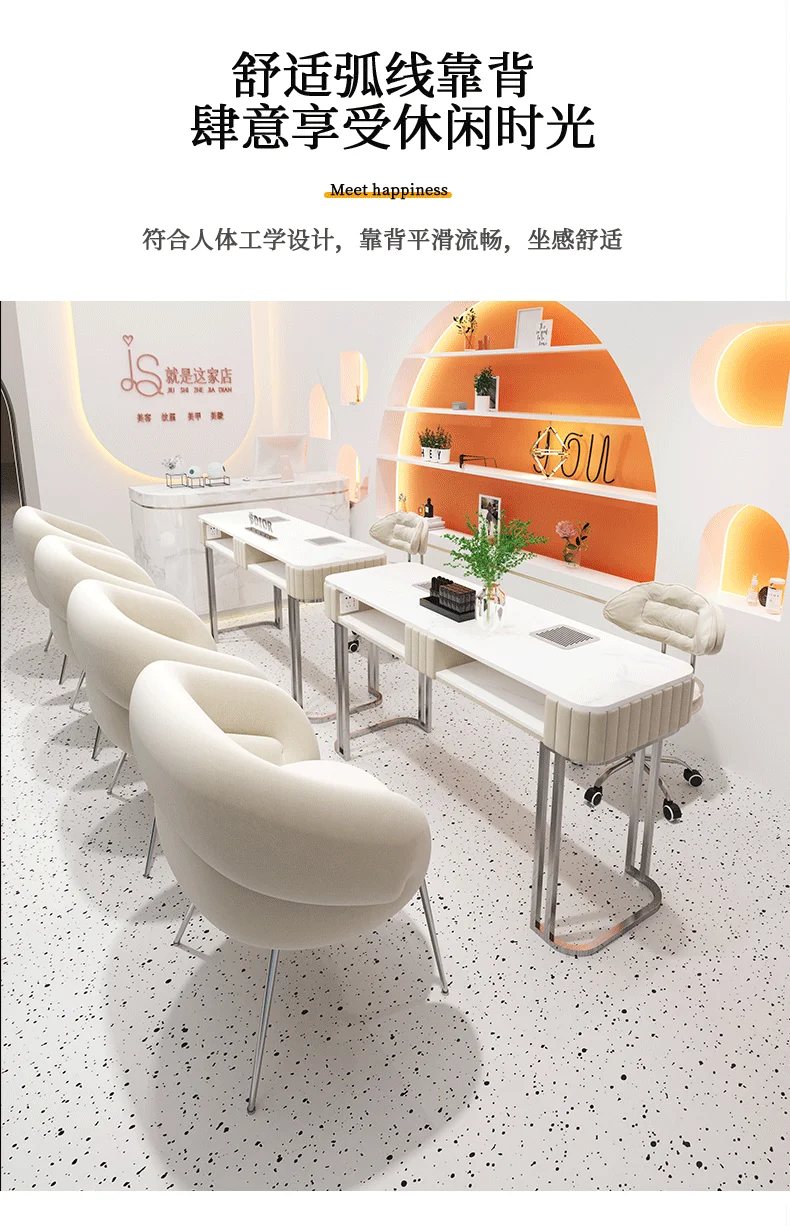Description Picture 6 of itemWhite Luxury Modern Nail Tables Manicure Professional Drawer Beauty Nail Tables Living Room Mesa Manicura Salon Furniture MR50NT