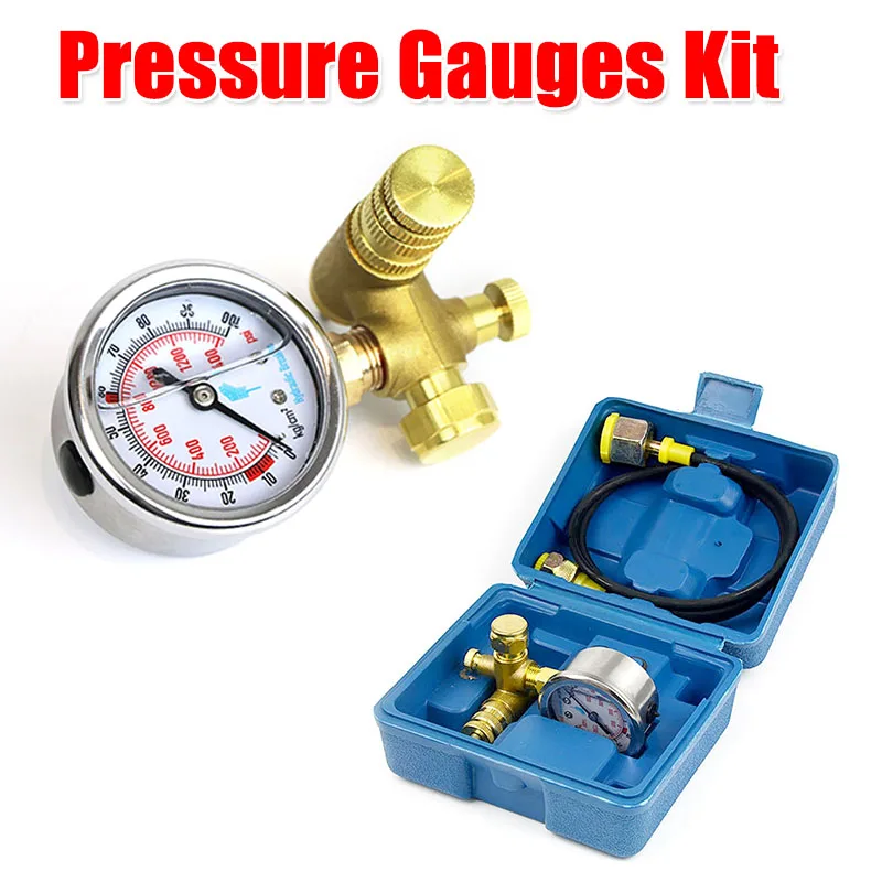 

6Mpa Pressure Gauges Kit Nitrogen Gas Charging Hydraulic Breaker Hammer Device Measurement Accessories Test Gauge Box Tool