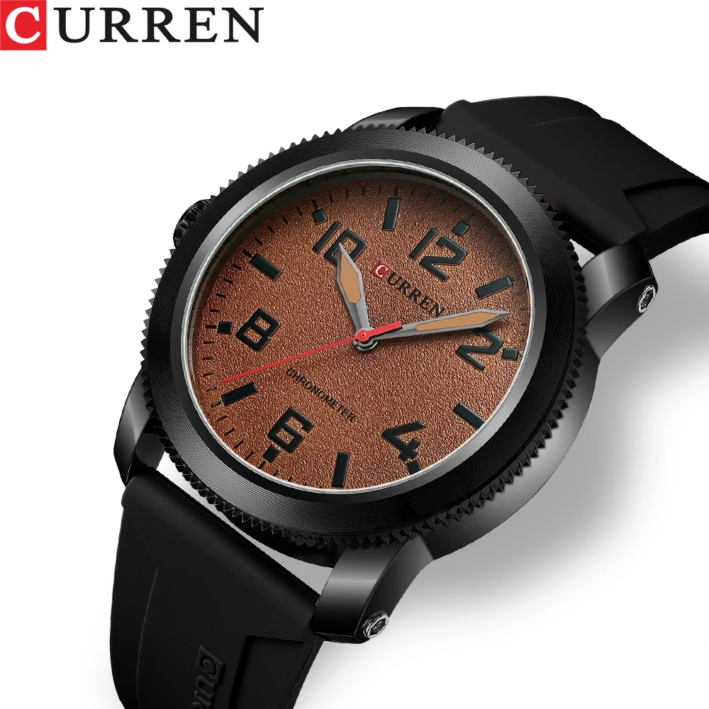 CURREN Casual Men Watches Top Brand Luxury Silicone Strap Sport Watch