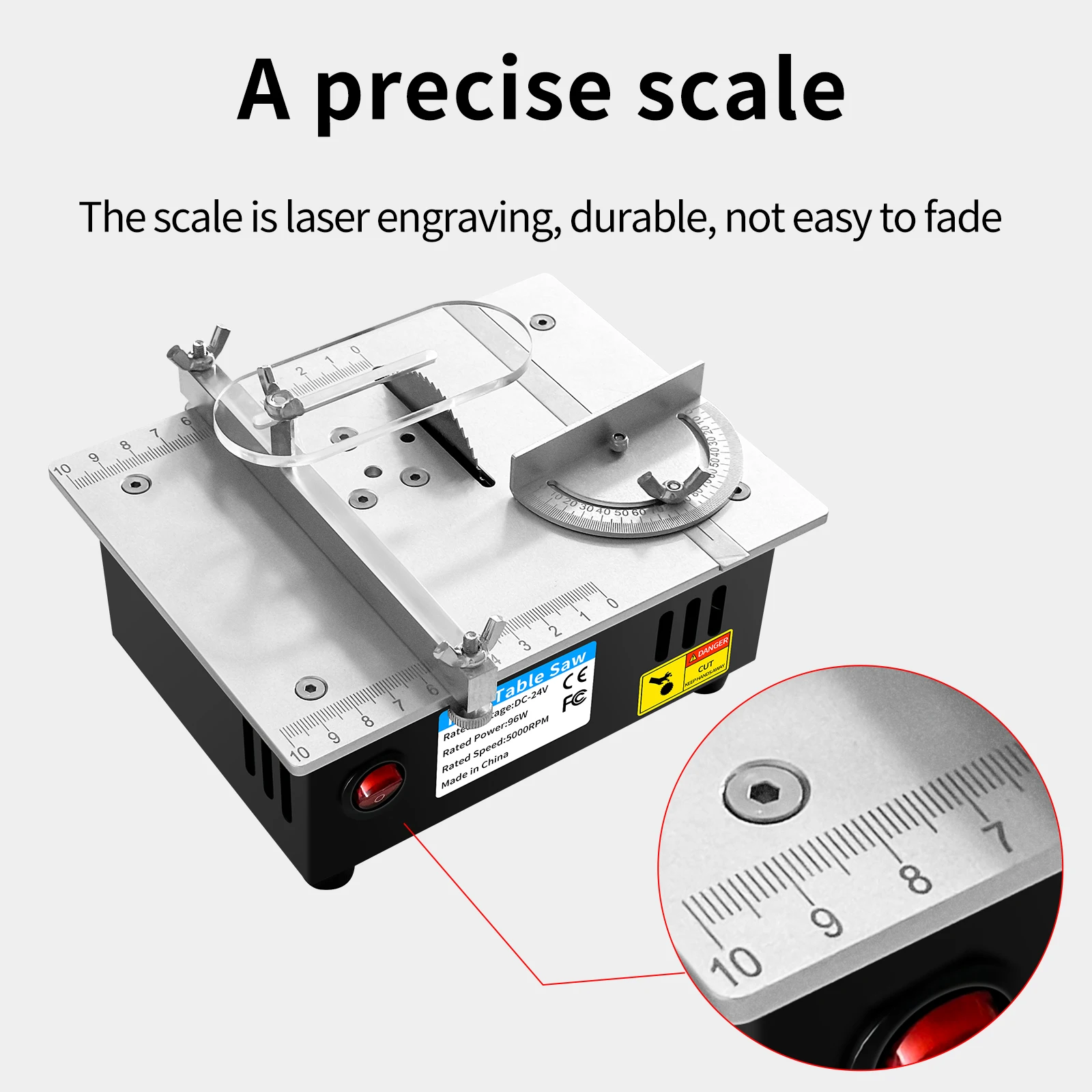 DIY Mini Table Saw 96W 5000RPM Compact Cutting Machine For PCB Wood Acrylic Aluminum with Adjustable Speed EU/US Plug