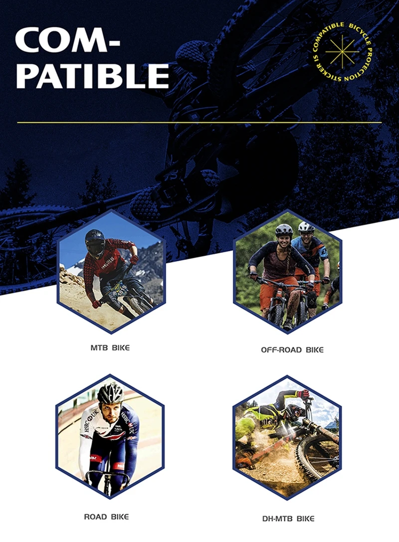 Description Picture 6 of itemEnlee 3D Bicycle Sticker Mtb PVC Anti-Scratch Waterproof No Yellowing Protective Film Bicycle Frame Protector Accessories TM01