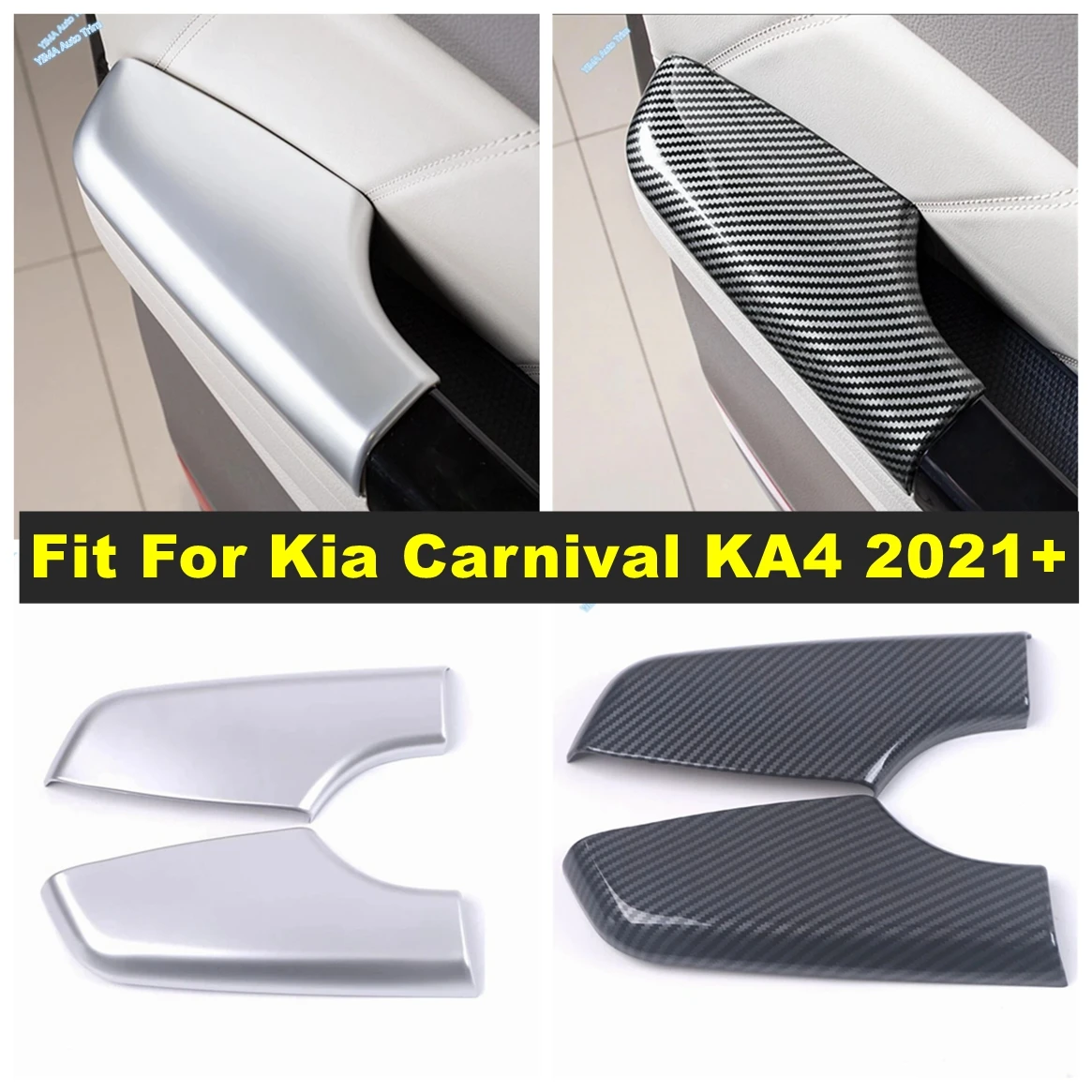 

For Kia Carnival KA4 2021 2022 Interior Accessories ABS Plastic Car Door Window Lift Switch Cover Trim 2pcs Carbon Fiber / Matte