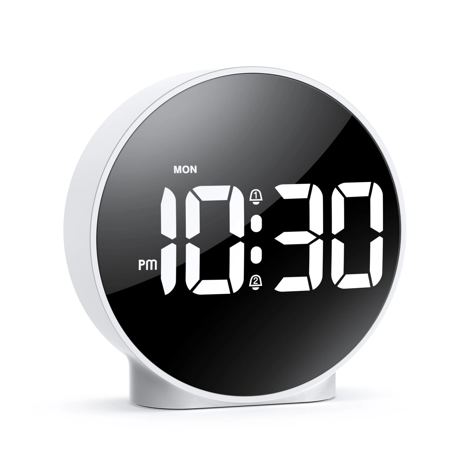 ORIA LED Wekker, Digitale Houten Klok, Multifunctionele Wekker, 3 Afzonderlijke Alarmen, Aanraakgevoelig, Temperatuur, Vochtigheid en Datumweergave, 3 Instelbare Helderheid, USB/Batterijvoeding