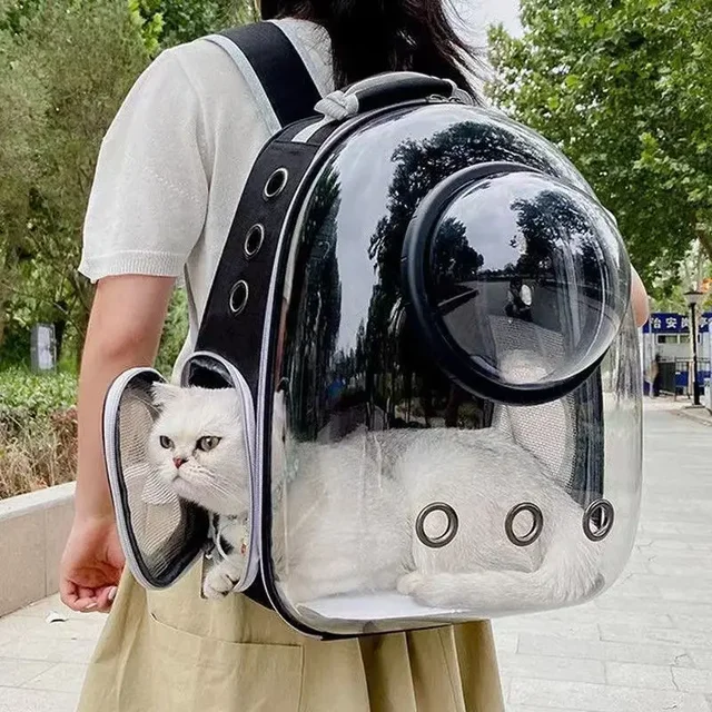 Portable Carrier Bag for Cats Dogs Pet Cat Carrying Bag  Transparent Breathable Space Capsule Pet Backpack Cat Carrying Bags