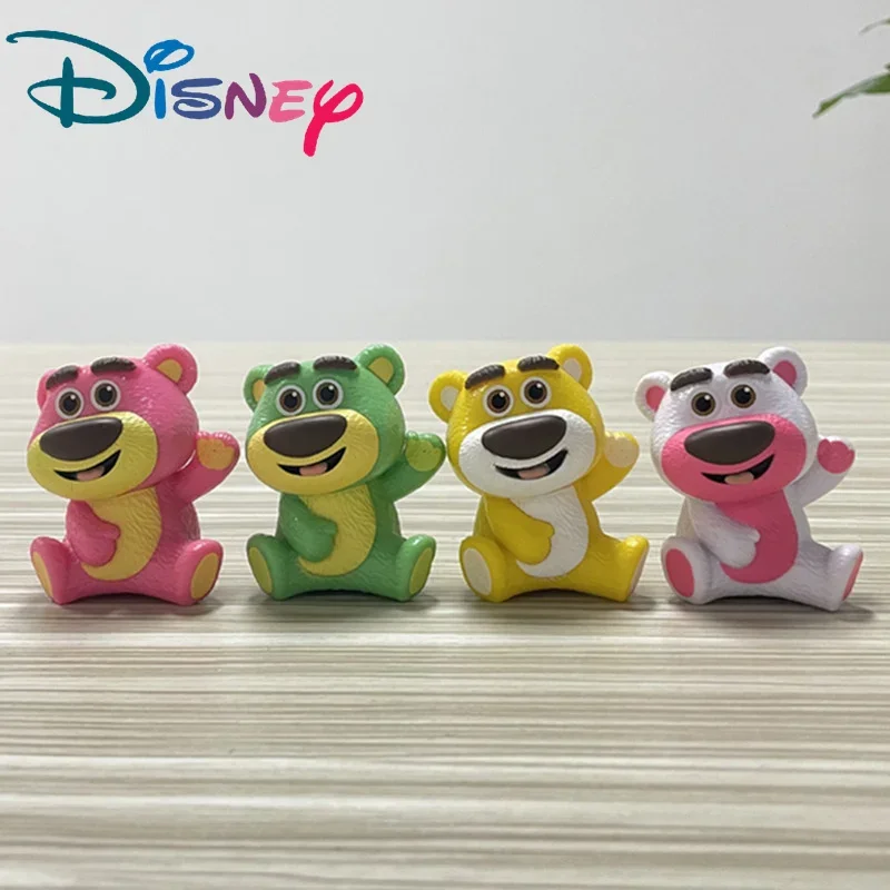 4 Pz/Set Disney Toy Story Cute Sitting Lotso Figurine Toys Versione Q Strawberry Bear Dolls Anime Model Desk Ornaments Gift