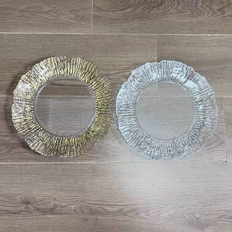 13inch Clear Service Trays Home Dinner Charger Hotel Wedding Banquet Decorative Plates Cushion Plate Table Decor 100PCS 2
