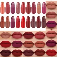 18Pcs/Set DNM Capsule Lipstick Set Color Fixing Lasting Non-Stick Cup Mouth Red Nude Makeup Sexy Women's Lips Solid Lip Gloss 1