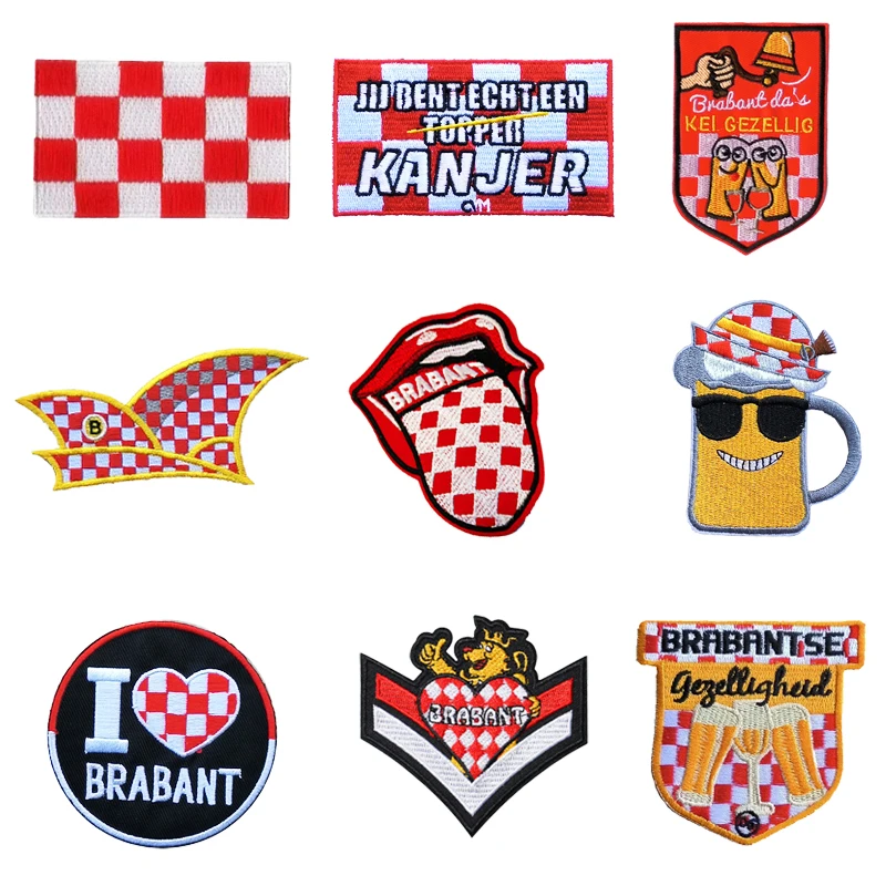 Netherland Brabant Carnaval Embroidery Patch Applique Iron on Patches for Clothing Sticker Kruikenstad Peeënrijk party Emblem cartoon characters patches for clothing thermoadhesive patches cute patch iron on embroidery patches on clothes applique