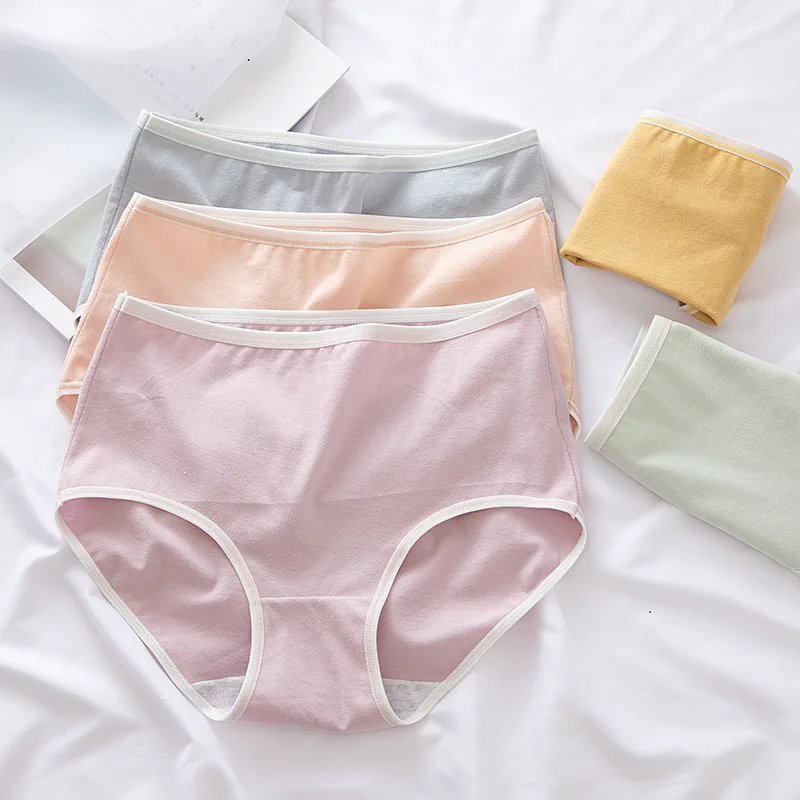 

1pc Cotton Panties Women Simple Solid Briefs Mid-Rise Sexy Lingerie Girl Panty Breathable Female Underwear