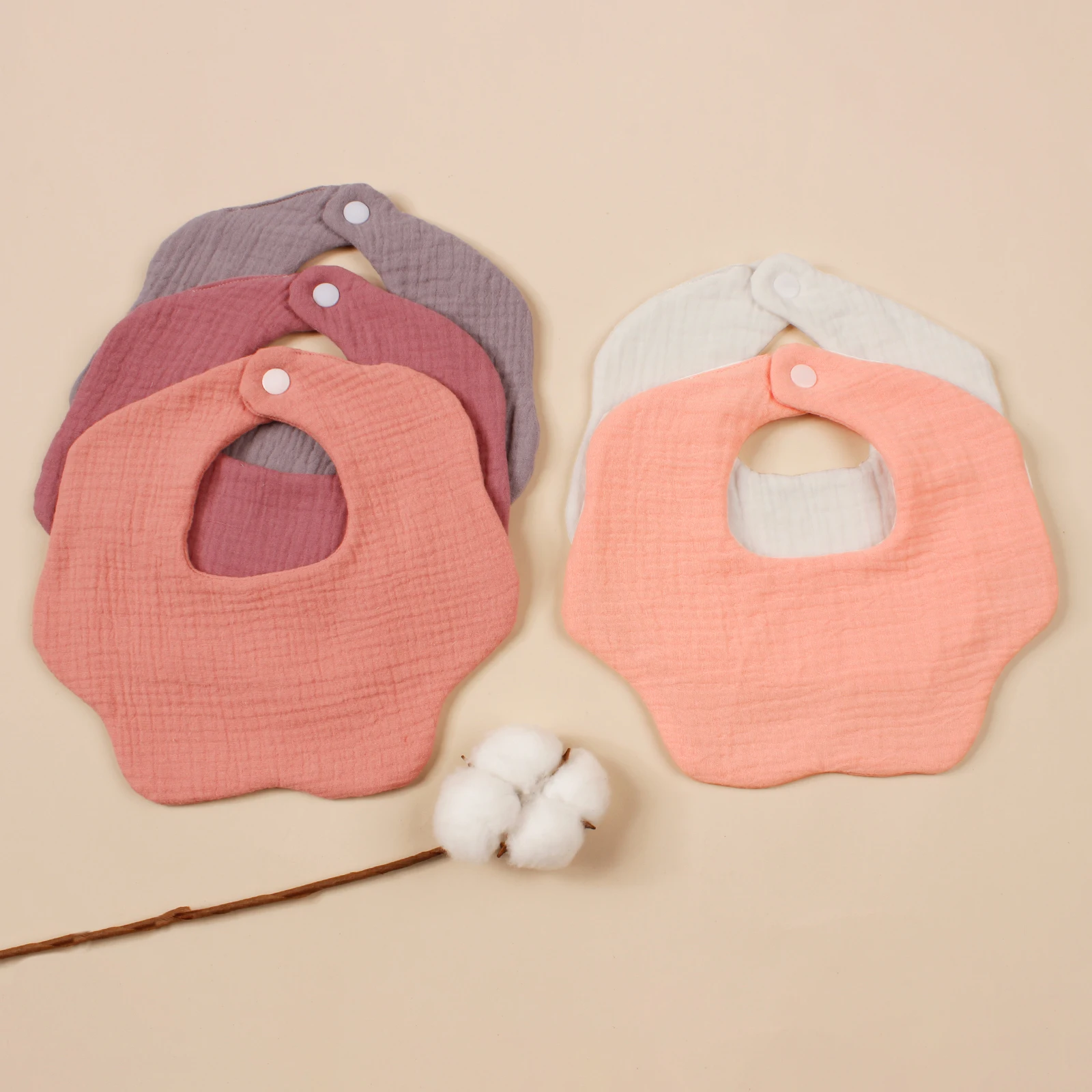 4pcs Pure Cotton Cute Print Bibs Baby Bandana Bib Boys Girls Newborn Infant for Drooling Kid Daily Wear Breathable Saliva Towel 3