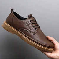 Men's Summer Brown Driving Lazy oes Thi Bot Casual Soft Leather Busin Waterproof Student Sle Faion Single oes