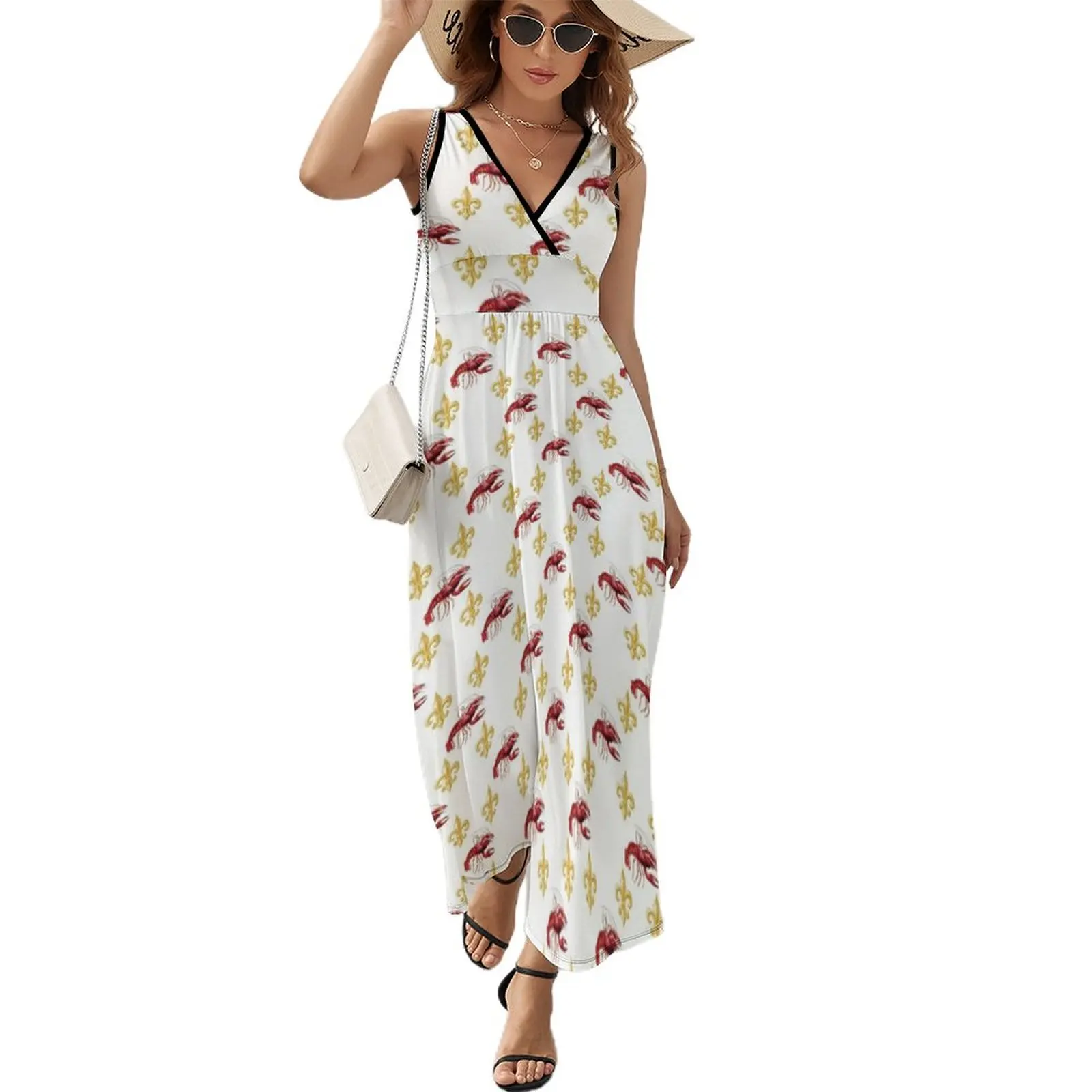 

Louisiana Crawfish Season Sleeveless Dress Women's summer dress evening dress ladies Party dresses for women