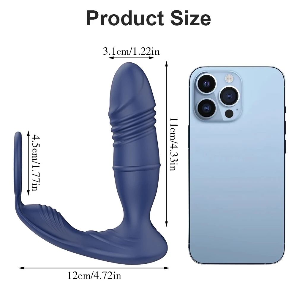Männlicher Stoßvibrator, Prostata-Massagegerät, App-gesteuerter Vibrator für Männer, verzögerter Samenerguss, Korkring-Buttplug, Sexspielzeug für Erwachsene_voghion.com