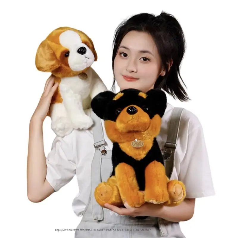 

Реалистичная плюшевая Детская кукла-модель щенка, мягкая игрушка хаски, Аляска, маламут, овчина, Сен-Бернар, чихуахуа, 18/25/30 см