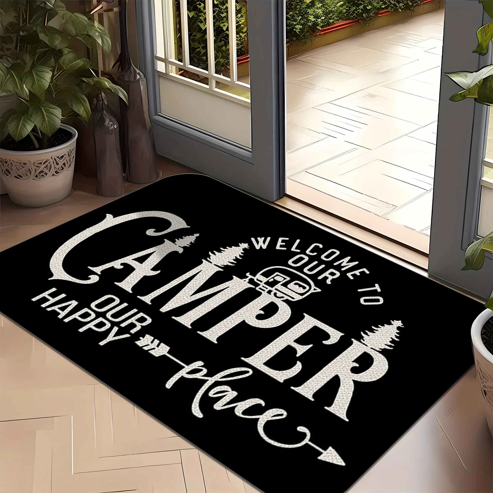 Washable Indoor/Outdoor Door Mat 18"x27" For RV, Camper, Trailer & Home Entry