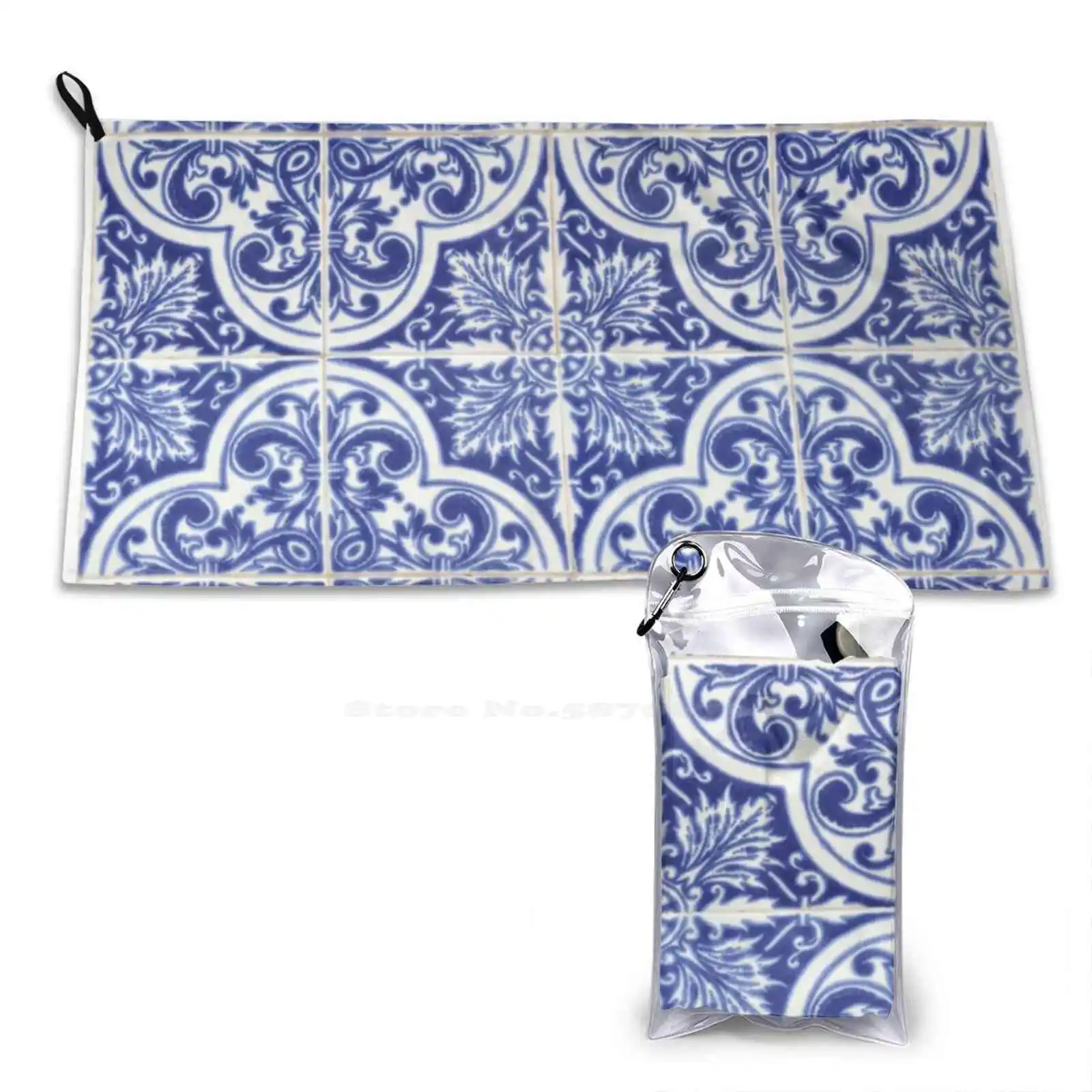 Piastrelle Portoghesi Blu Navy Azulejos Asciugamano Morbido High Quanlity Sport Washcloth Piastrelle Blu Samby Portogallo Portoghese Incredibile