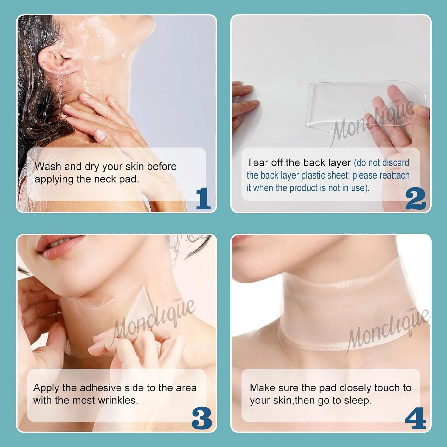 6PCS Reusable Silicone Care Neck Pad Neck Tape Wrinkle Pads for Neck Wrinkle Treatment Prevention Anti Wrinkle Remover