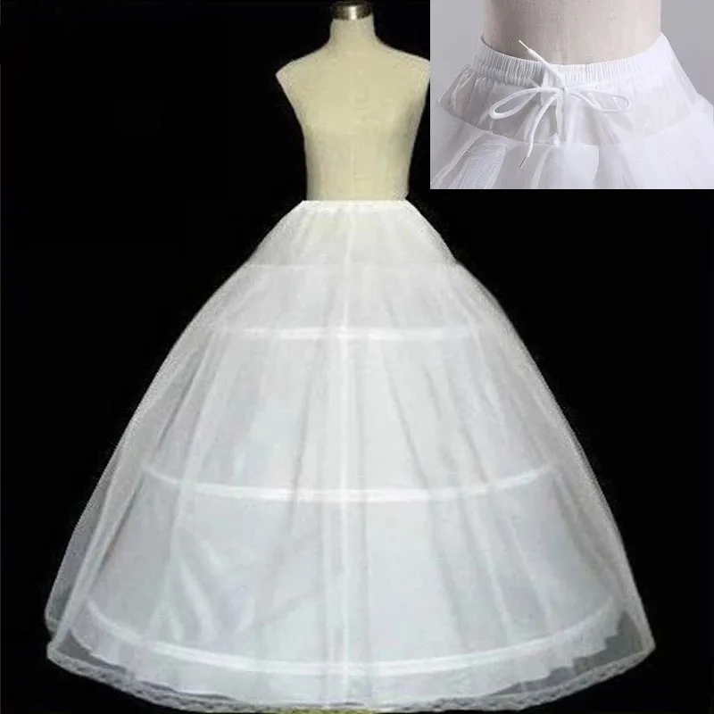 

Cheap White 3 Hoops Petticoat Crinoline Slip Underskirt For Ball Gown Wedding Dress Bridal Gown In Stock