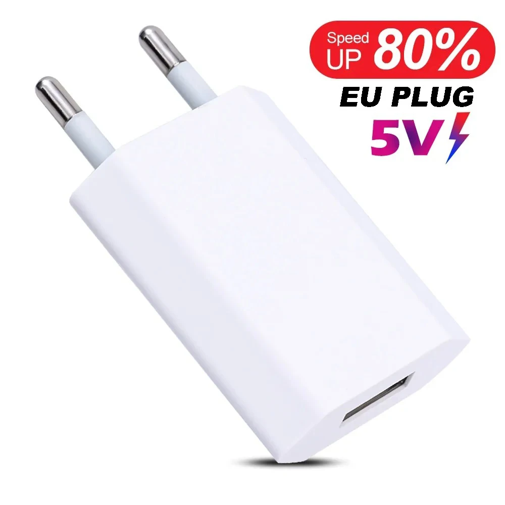 5W USB Charger Travel Wall Charging Head Mobile Phone Charger Adapter Portable EU Plug For iPhone Xiaomi Samsung Huawei Adapter